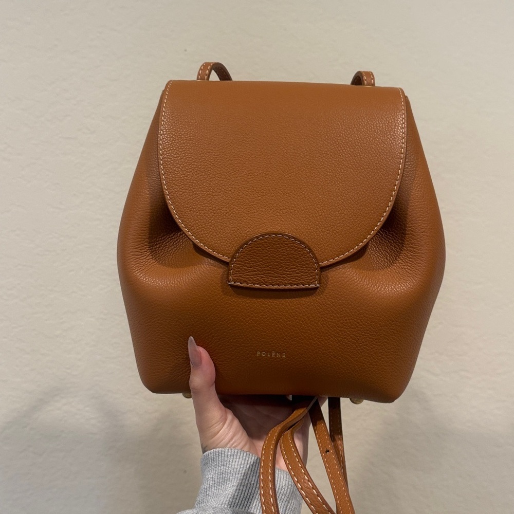 Polene Numero Un Brown Leather Backpack